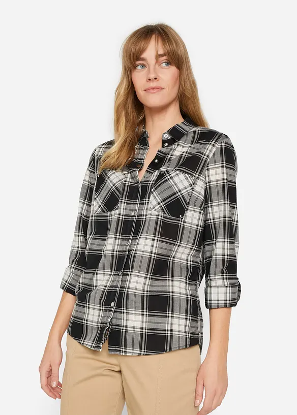 Camicia a quadri in puro cotone, bonprix