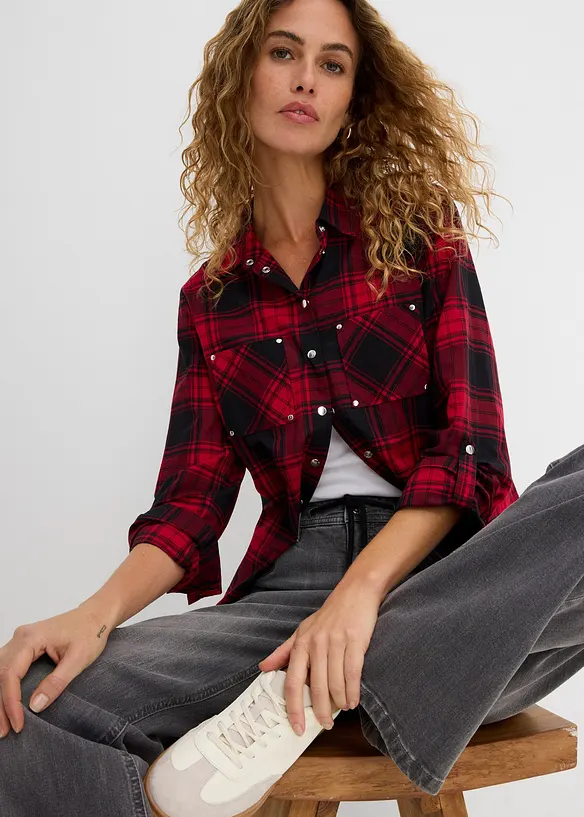 Camicia a quadri in puro cotone, bonprix