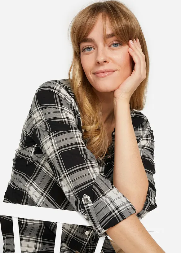 Camicia a quadri in puro cotone, bonprix