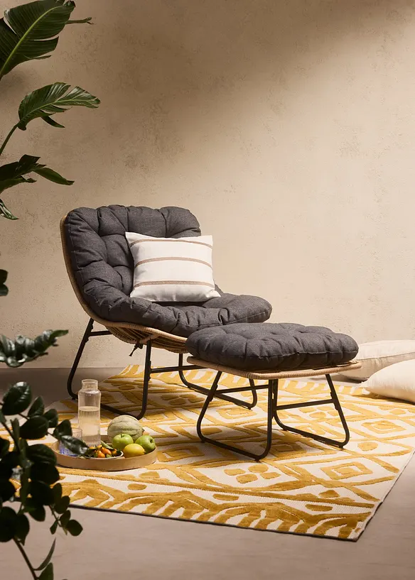 Sedia e poggiapiedi da giardino (set giardino 2 pezzi), bonprix