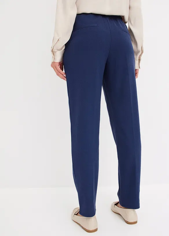 Pantaloni in jersey con elastico in vita e piega cucita, bonprix