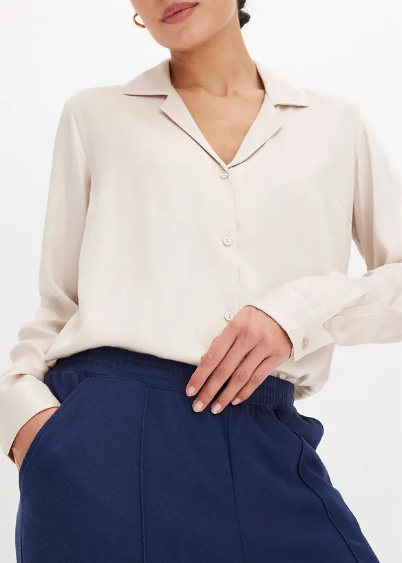 Pantaloni in jersey con elastico in vita e piega cucita, bonprix