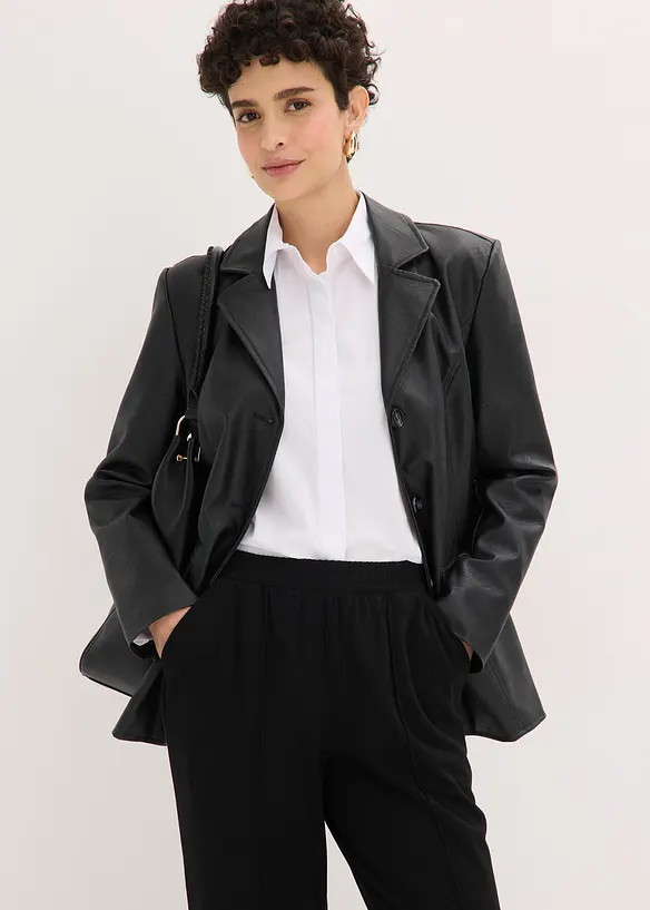 Pantaloni in jersey con elastico in vita e piega cucita, bonprix