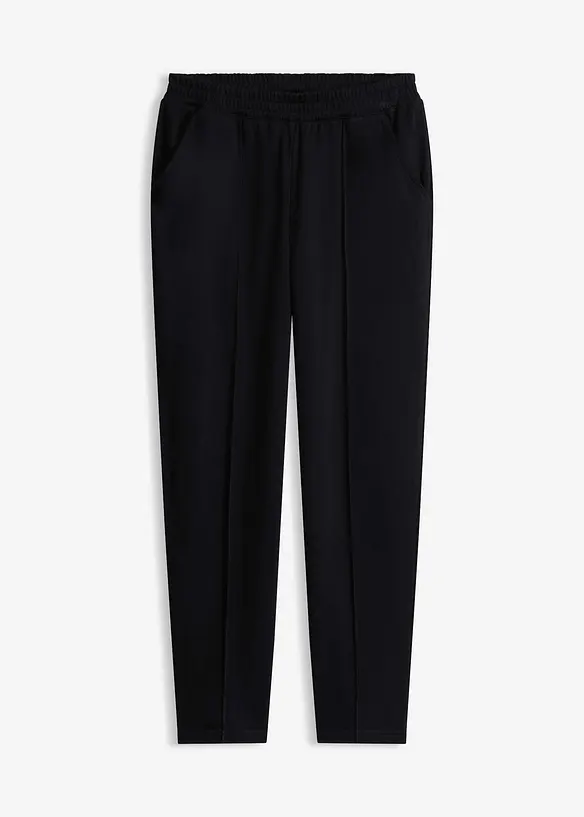 Pantaloni in jersey con elastico in vita e piega cucita, bonprix