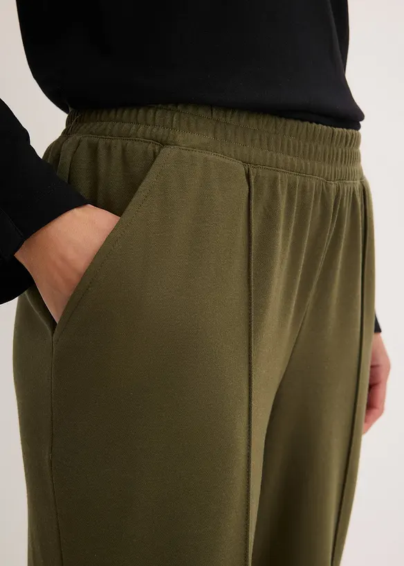 Pantaloni in jersey con elastico in vita e piega cucita, bonprix