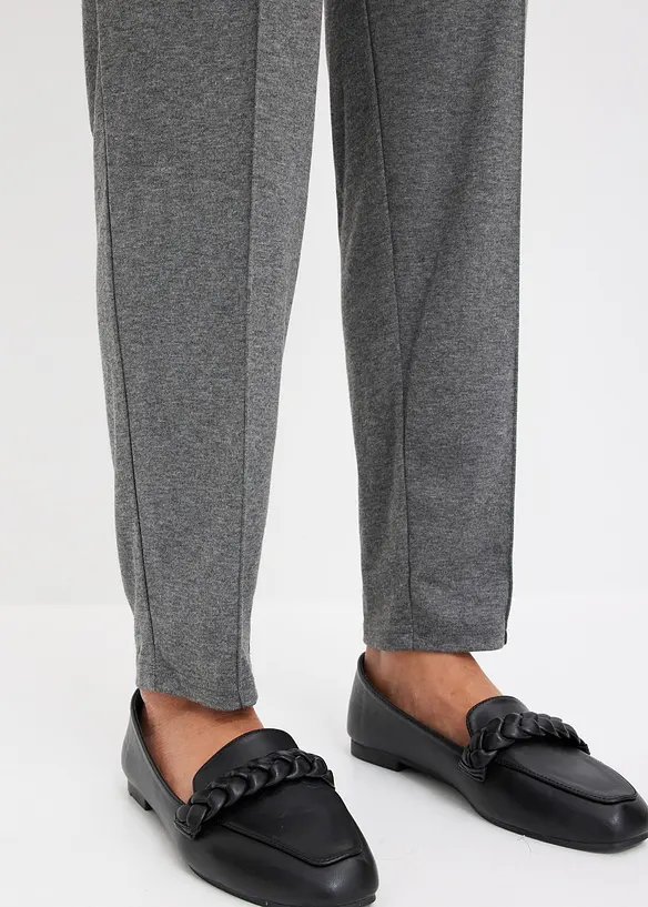 Pantaloni in jersey con elastico in vita e piega cucita, bonprix