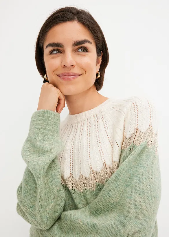 Maglione traforato, bonprix