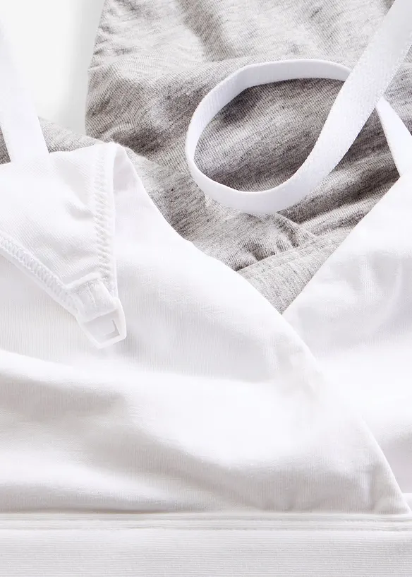 Reggiseno da allattamento senza ferretto con cotone biologico (pacco da 2), bonprix