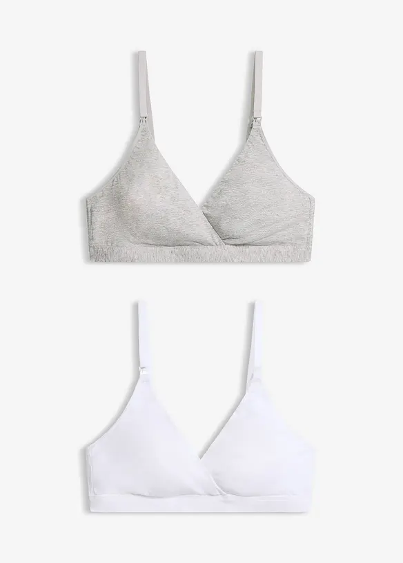Reggiseno da allattamento senza ferretto con cotone biologico (pacco da 2), bonprix