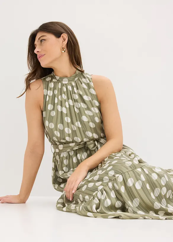 Abito in chiffon con glitter, bonprix