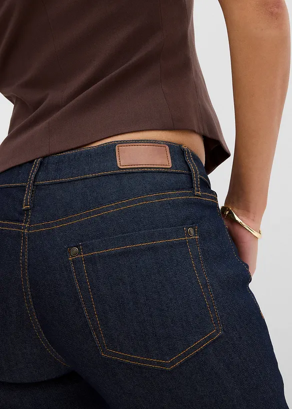 Jeans bootcut elasticizzati confortevoli, vita media, bonprix