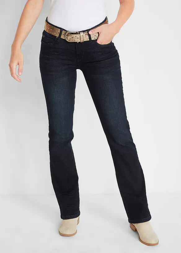 Jeans elasticizzati bootcut, vita media, bonprix