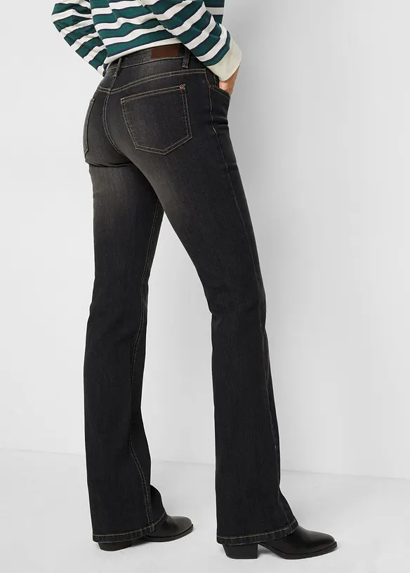 Jeans bootcut elasticizzati confortevoli, vita media, bonprix