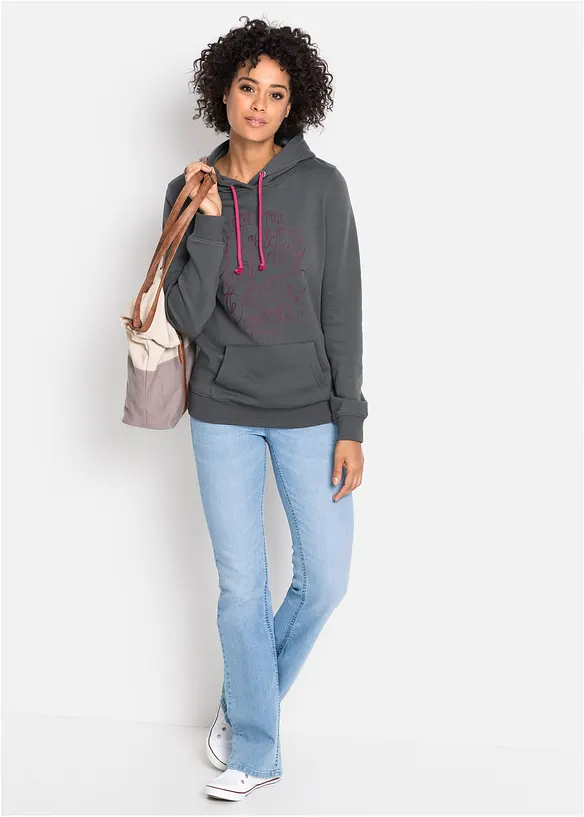 Jeans bootcut elasticizzati confortevoli, vita media, bonprix