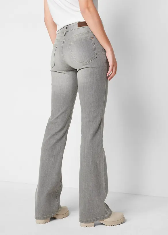 Jeans bootcut elasticizzati confortevoli, vita media, bonprix