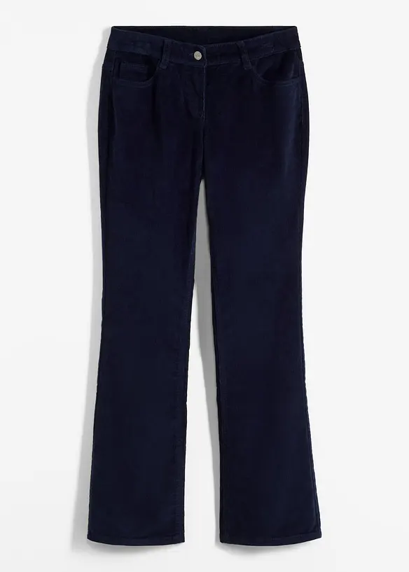 Pantaloni di velluto elasticizzati, bootcut, bonprix