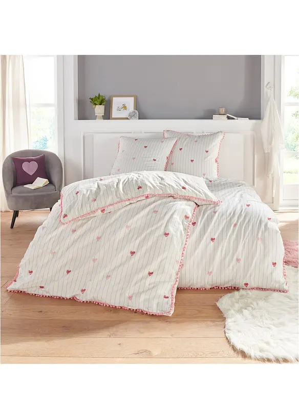 Biancheria da letto con pompon, bonprix