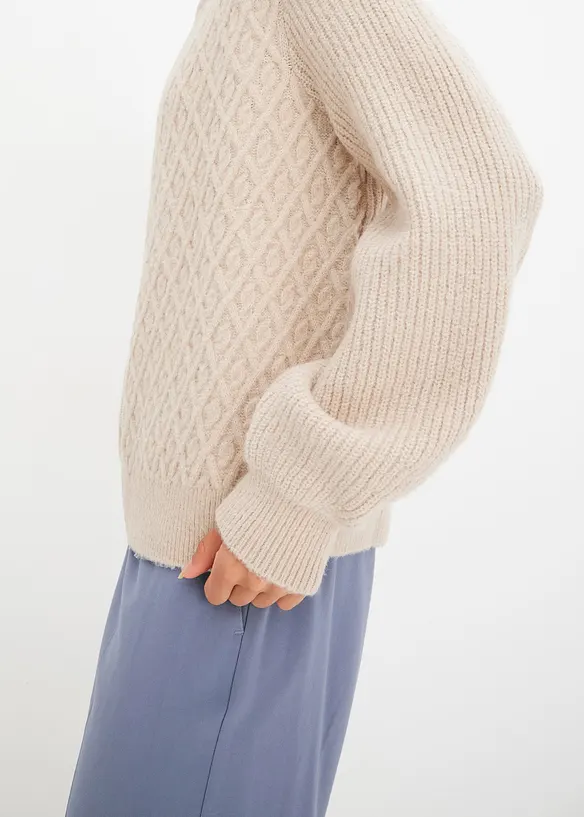 Cardigan con motivo a trecce, bonprix