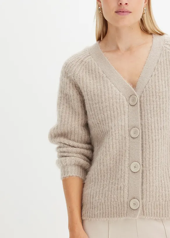 Cardigan a coste in filato grosso, bonprix