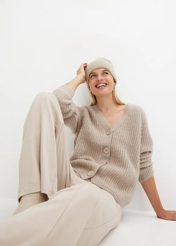 Cardigan a coste in filato grosso, bonprix