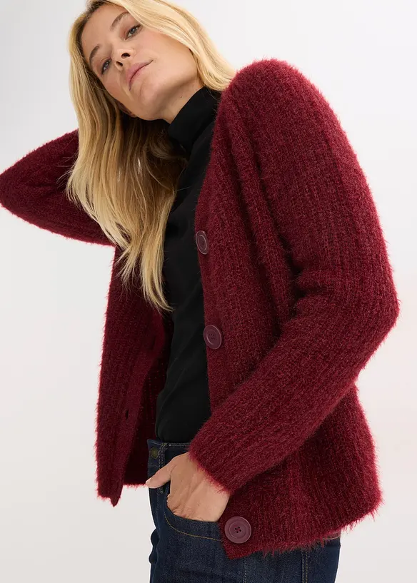 Cardigan a coste in filato grosso, bonprix