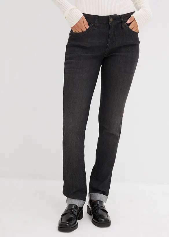 Jeans elasticizzati straight, vita media, bonprix