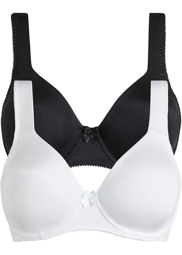 Reggiseno t-shirt con ferretto ed effetto lucido (pacco da 2), bonprix