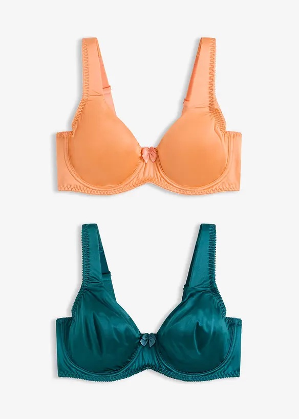 Reggiseno t-shirt con ferretto ed effetto lucido (pacco da 2), bonprix