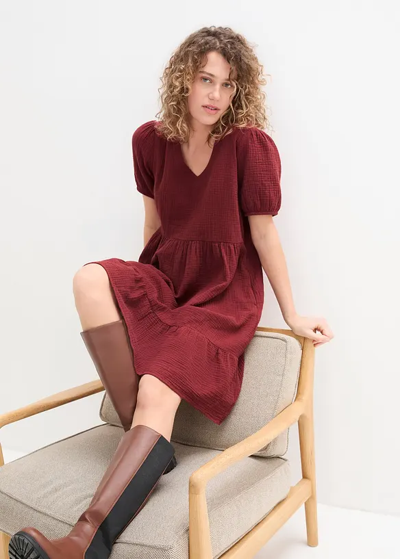 Abito oversize in mussola di cotone, bonprix