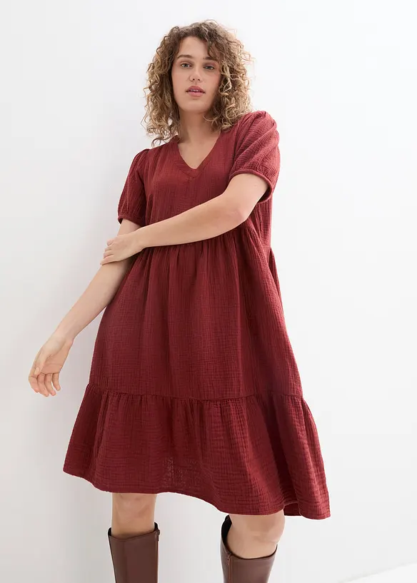 Abito oversize in mussola di cotone, bonprix