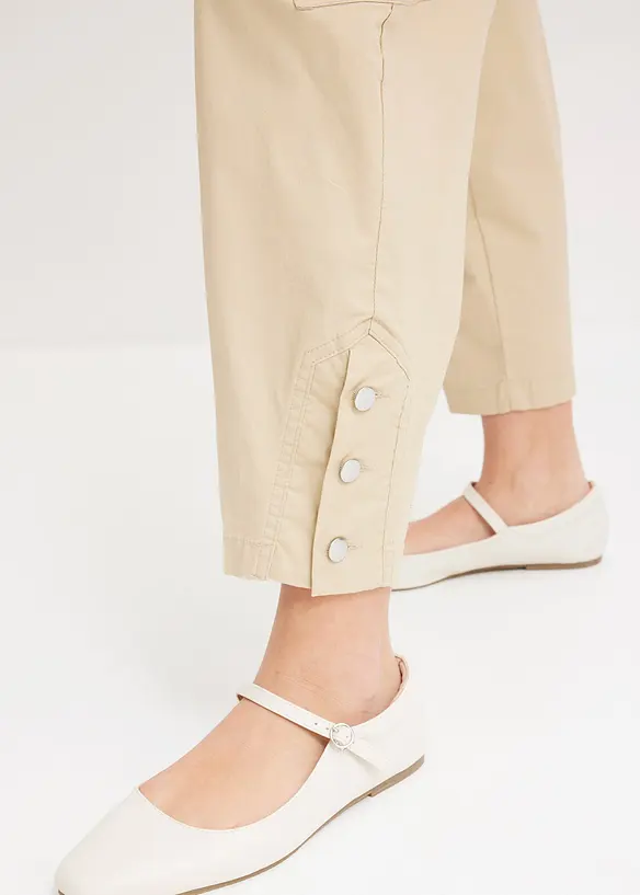 Pantaloni cargo in cotone elasticizzato, bonprix