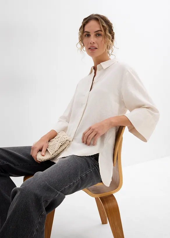 Camicia in misto lino fresco, bonprix