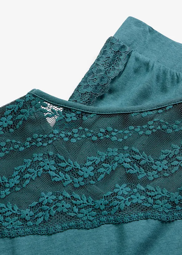 Pigiama con viscosa e pizzo, bonprix