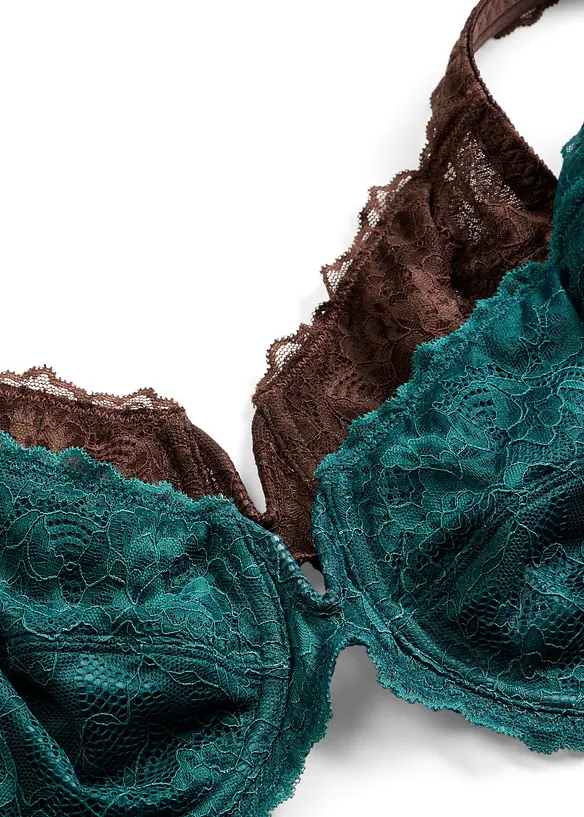 Reggiseno con ferretto ed effetto lucido (pacco da 2), bonprix