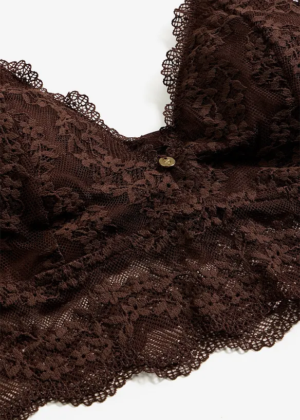 Reggiseno bustier senza ferretto con pizzo floreale, bonprix