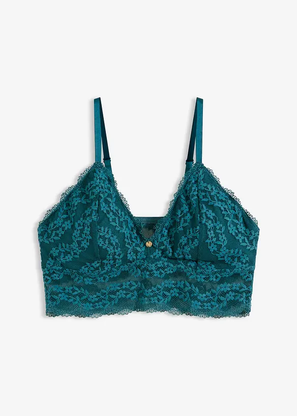 Reggiseno bustier senza ferretto con pizzo floreale, bonprix
