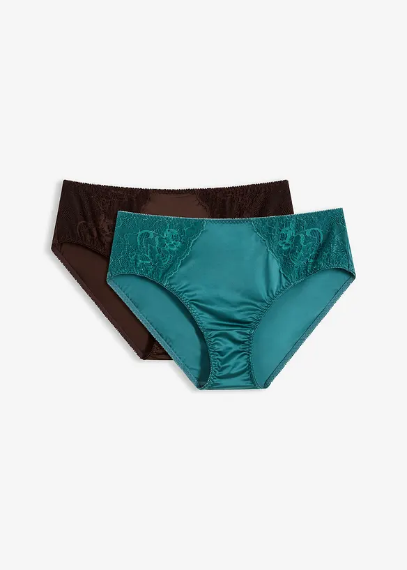 Slip alto con effetto lucido (pacco da 2), bonprix