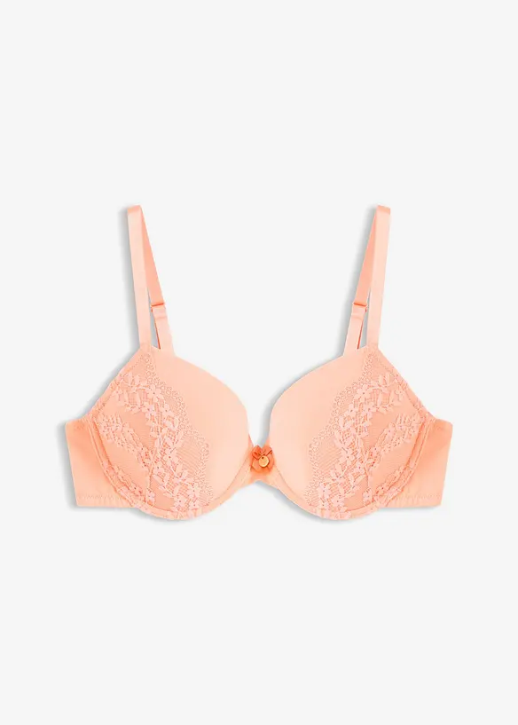 Reggiseno con coppe preformate, ferretto, cotone biologico e pizzo, bonprix