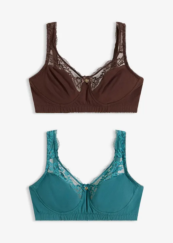 Reggiseno senza ferretto  con cotone biologico (pacco da 2), bonprix