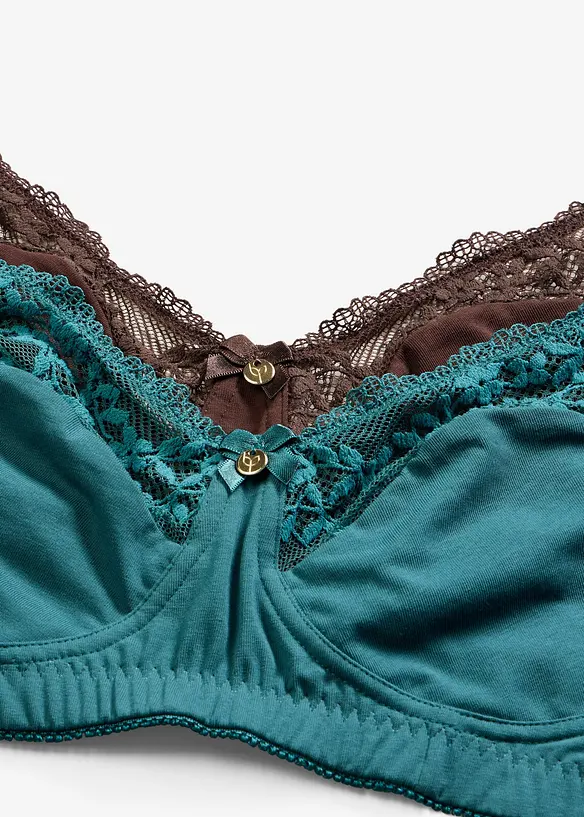 Reggiseno senza ferretto  con cotone biologico (pacco da 2), bonprix