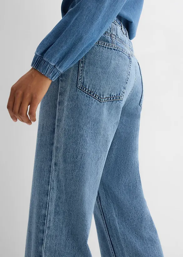 Jeans straight loose fit, vita media, bonprix