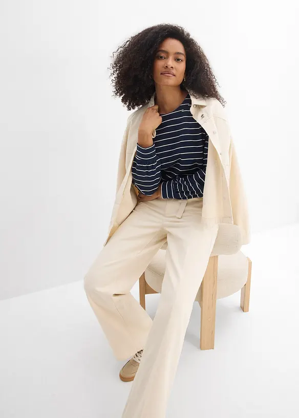 Jeans straight loose fit, vita media, bonprix