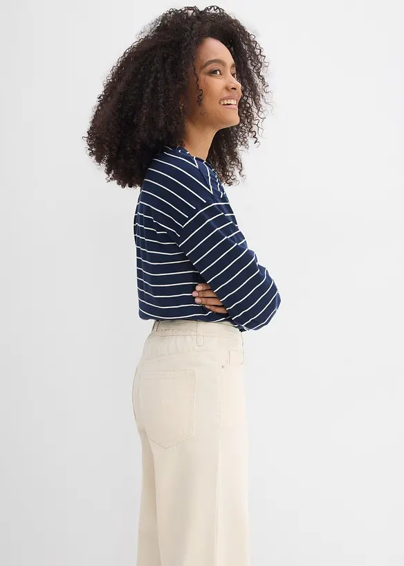 Jeans straight loose fit, vita media, bonprix