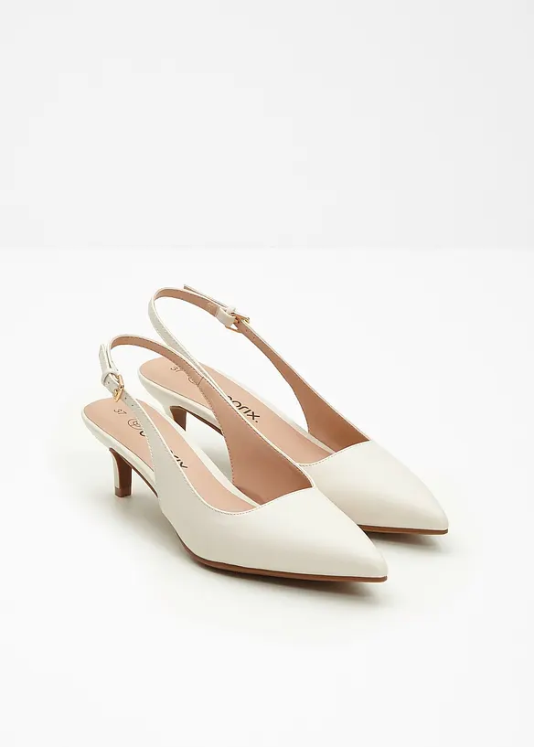D&eacute;collet&eacute; slingback con tacco sottile, bonprix