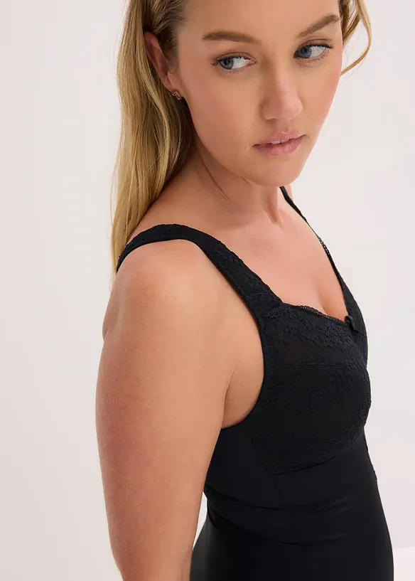 Body senza ferretto con pizzo ed effetto modellante medio, bonprix