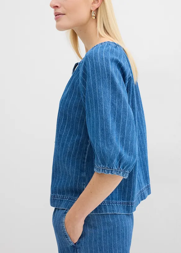 Blusa di jeans a righe, bonprix