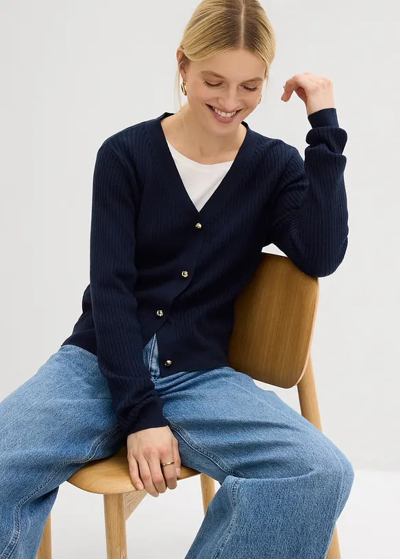 Cardigan in misto viscosa morbido, bonprix