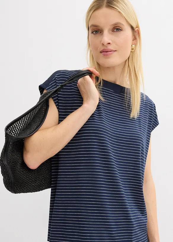 Maglia in viscosa fluente con dettaglio in satin, bonprix