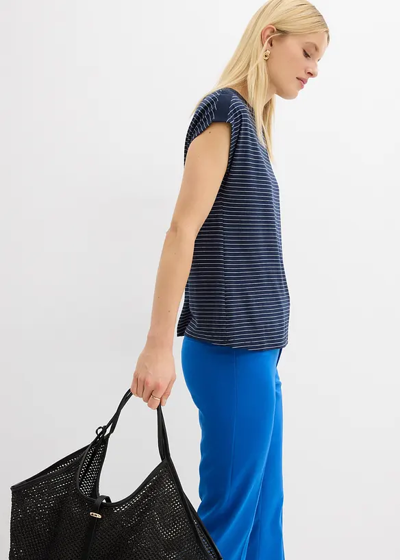 Maglia in viscosa fluente con dettaglio in satin, bonprix