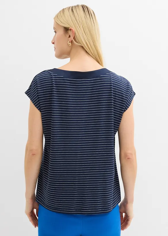 Maglia in viscosa fluente con dettaglio in satin, bonprix